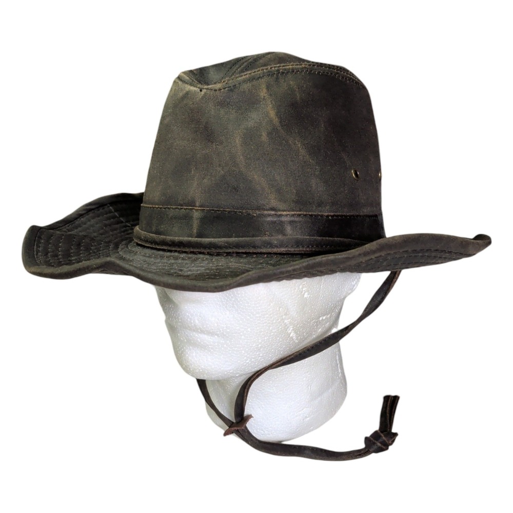 Dorfman Pacific Outback Hat with Chin Cord Mens Brown Size Medium